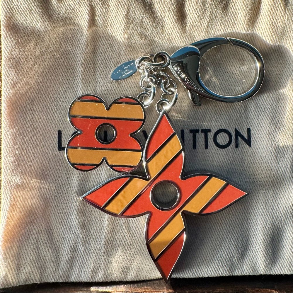 Louis Vuitton Silver and Multicolor Keychain/Bag Charm